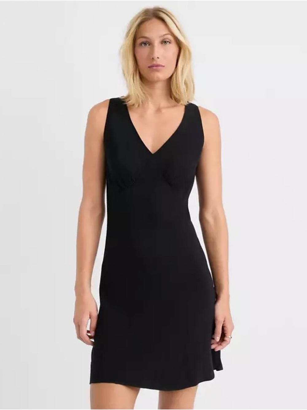 LOFT Sleeveless Black Mini Dress NWT V-Neck Fit & Flare Women’s Size 10 P